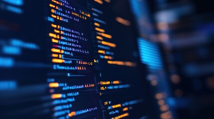 Abstract Coding: Glowing Lines of Digital Code