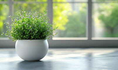 Sticker - Green plant pot window sunlight home decor