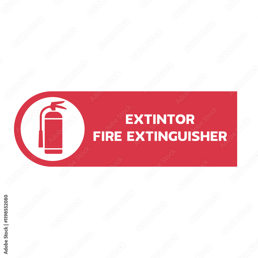 extintor fire extinguisher sign for templates. Stock Illustration ...