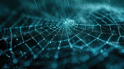 Dew Covered Spiderweb Nature s Intricate Network 8K HD