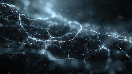 Glowing Network Abstract Dark Blue Web Background