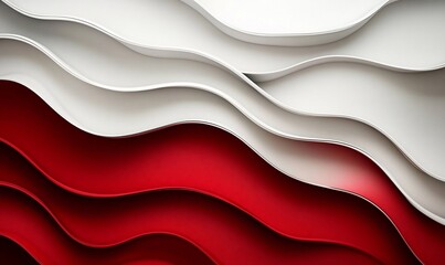 Wall Mural - Abstract red white wave background design