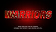 © AnrizStock - editable warriors red 3d bold glossy typeface