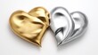 © Elena - Elegant golden and silver hearts symbolizing love and unity displayed on a clean white background