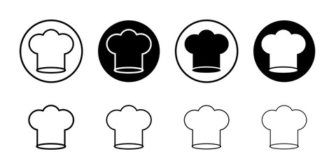 Wall Mural - Chef hat icon black and white vector sign