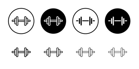 Wall Mural - Dumbbell icon black and white vector sign