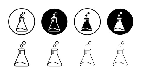 Wall Mural - Lab flask icon black and white vector sign