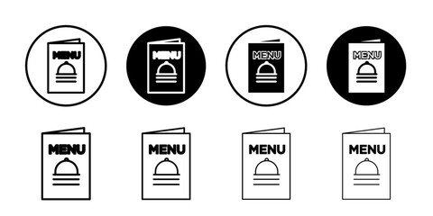 Wall Mural - Menu icon black and white vector sign