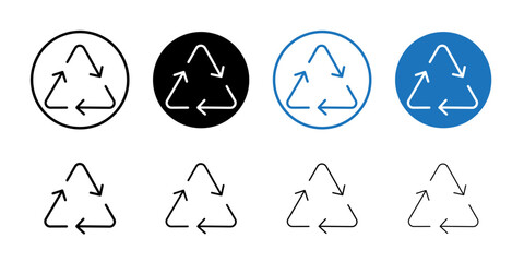 Wall Mural - Recycling icon black and white vector sign