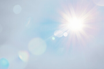 Wall Mural - png blue sky with sun flare light background.