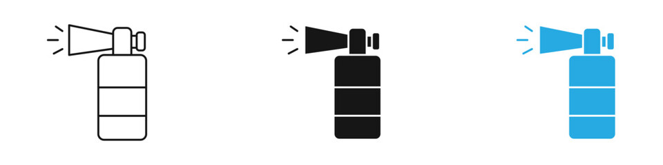 Wall Mural - Air horn icon black white vector outline