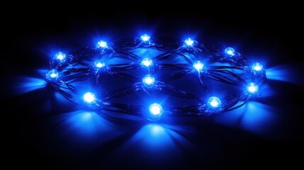 Wall Mural - technology-focused glowing blue light network.