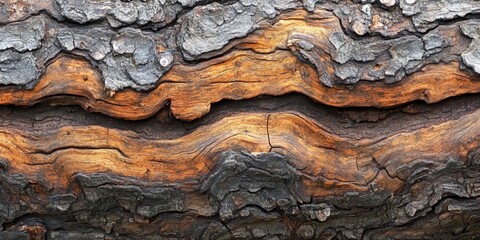 Aufkleber - Tree bark texture showcases the intricate patterns and details found in old wood. This old wood tree texture offers a unique background pattern ideal for various design projects.