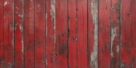 Aufkleber - Rich red wood texture showcases a solid, hard surface with old, pale, and scratched panels, perfect for emphasizing a rustic and timeless aesthetic in design projects and backgrounds.