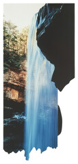 Wall Mural - PNG Waterfall photography outdoors scenery.