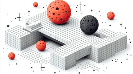 Abstract Grid Structure With Pocketed Spheres