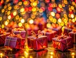 © Supittra - Vibrant Red Gifts Long Exposure Photography - Festive Holiday Present Background