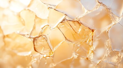Poster - Close-Up of Translucent Amber Crystals with Intricate Pattern Details : Generative AI