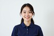 © SR Creative Idea - Happy Young Asian Woman in a Dark Blue Polo Shirt Smiling Portrait Studio Shot