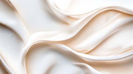 Aufkleber - Minimalist White Silk Fabric Texture Waves Elegant Abstract Background : Generative AI