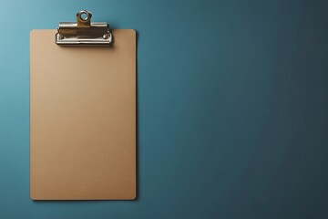 Wall Mural - a clipboard is hanging on a wall. the clipboard is empty. the clipboard is made of wood