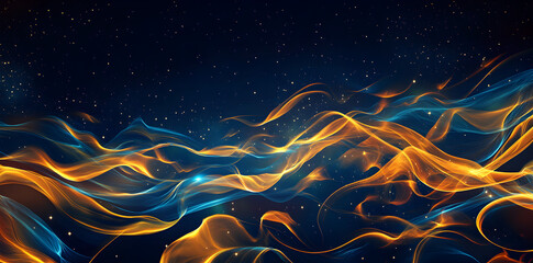 Wall Mural - Vivid cosmic nebula with swirling flames and deep space colors illuminates the night sky