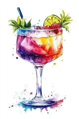 Poster - Cocktail Glass Watercolor