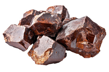 Natural garnet crystals showcasing rich reddish-brown hues, popular in jewelry and gemstone collections