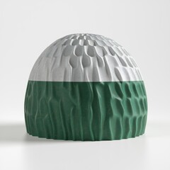 Leinwandbilder - A dome-shaped object with a textured surface, divided into gray and green sections.