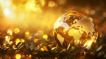 golden globe earth: a symbol of global harmony and unity