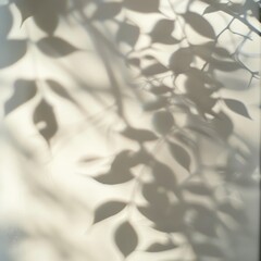 Wall Mural - Gentle Patterns of Leaf Shadows on a Soft Background