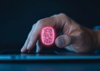 Poster - Cybersecurity Alert Phishing Warning Pop-Up on Laptop Screen in Minimalist Workspace