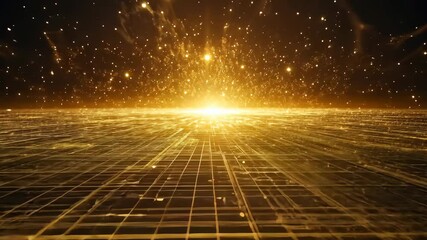 Wall Mural - stunning visualization of a glowing cosmic landscape with floating particles and a radiant light sou