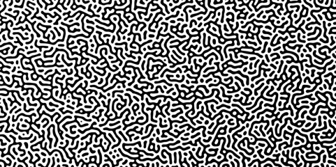 Wall Mural - abstract truing organic wallpaper turing reaction diffusion monochrome seamless pattern with chaotic