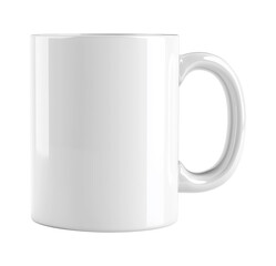 empty white coffee mug against a white or transparent background