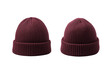 © Sumon - 3D realistic burgundy beanie hat, front and back view isolated on transparent background