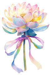 Wall Mural - PNG Lotus art illustration watercolor.