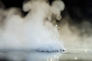 Sticker - Close-up view of a water fountain with steam rising from the surface