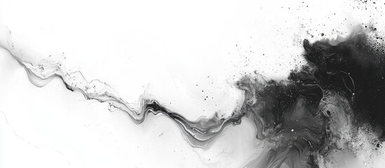 Wall Mural - abstract black and white fluid art design with smooth gradients and copy space for text placement
