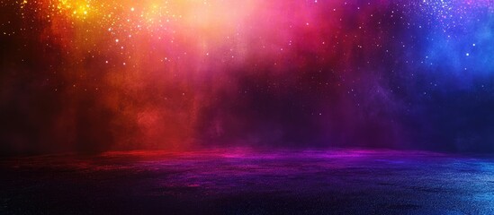 Wall Mural - colorful cosmic nebula background with gradient hues of purple, pink, orange, and blue featuring cop