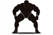 © Ева Поликарпова - A black and white silhouette of a bodybuilder in shape