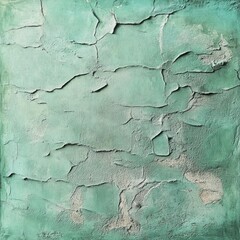 Textured turquoise wall with cracks and imperfections Copy Space for design purposes