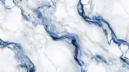 Wall Mural - Abstract blue and white marble texture background with fluid patterns and copy space for design projects