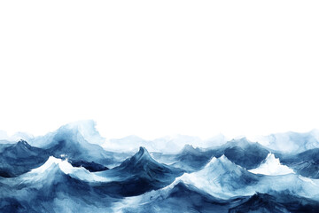 Wall Mural - illustration of an ocean wave with a cloud in the center. on a white background