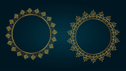 Golden floral frame design