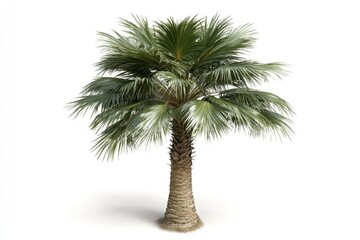 Wall Mural - Single palm tree on a clean white background