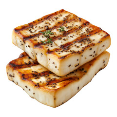 Wall Mural - Halloumi cheese isolated on a white background.