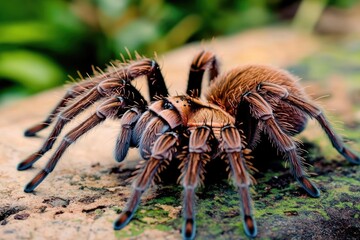 Wall Mural - A large spider sits atop a rocky outcropping