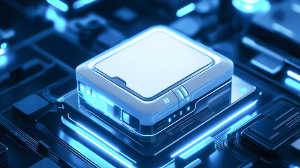 Abstract white modern computer architecture composition with light, Information technology and artificial intelligence concept
