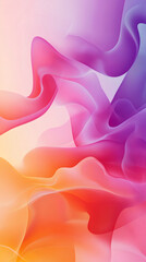 Poster - Flowing orange, pink, purple waves merging in dynamic, vibrant abstract composition